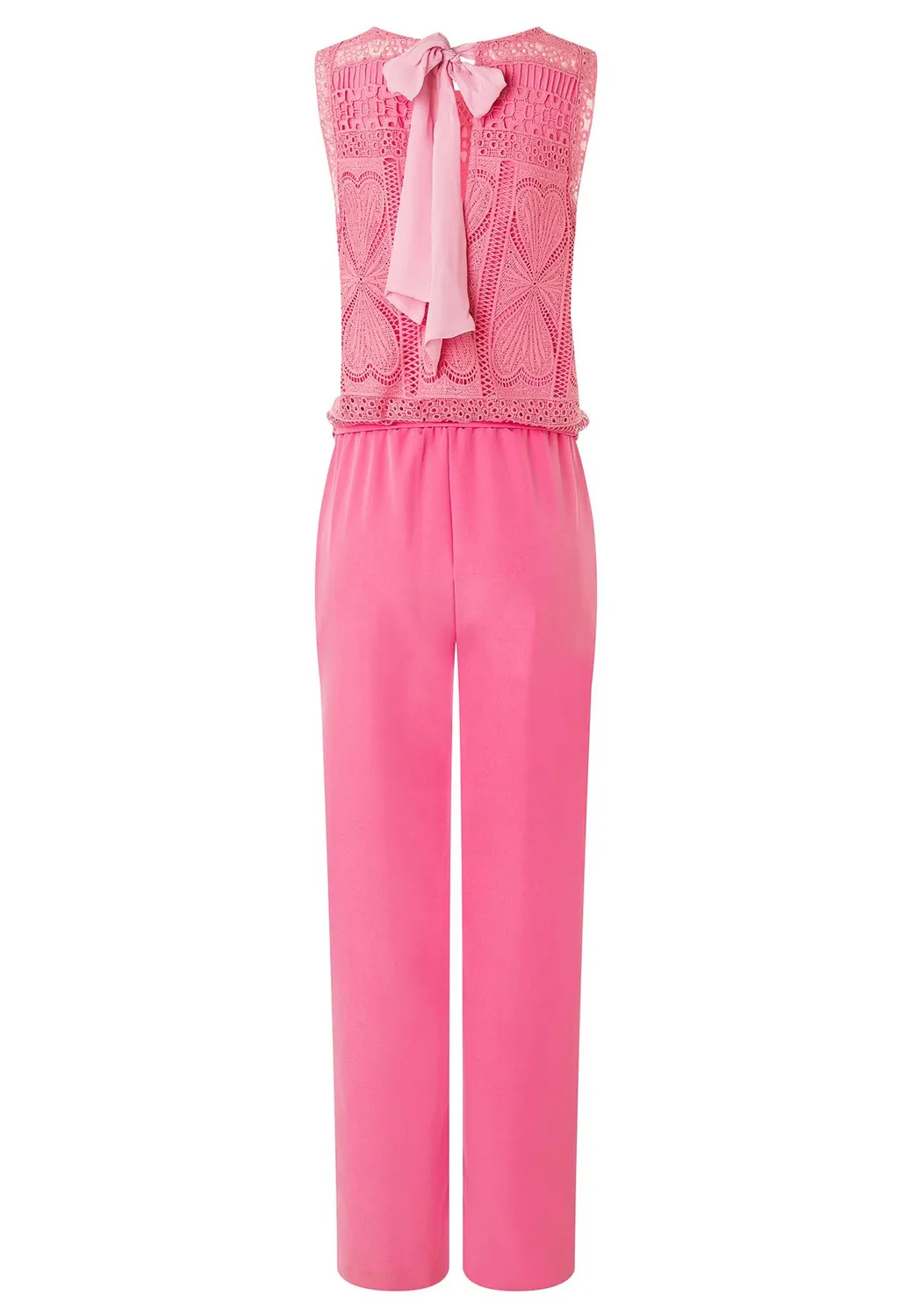Ana Alcazar Paddy tuta lunga rosa top pizzo cuore