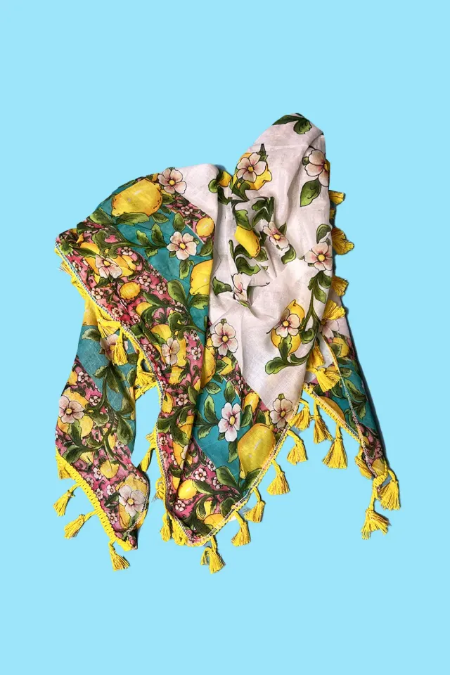 Antica Sartoria DV2120 Foulard Triangolo Giallo Cotone