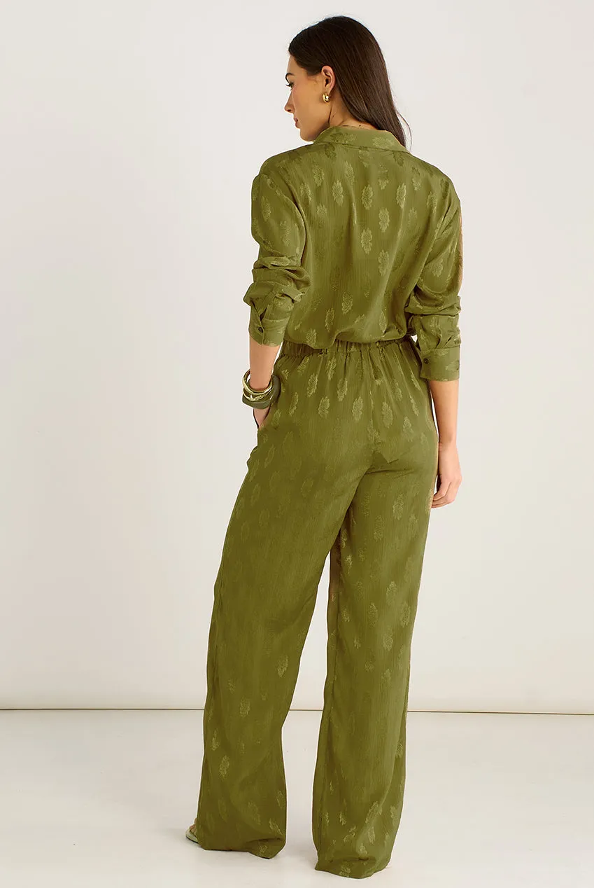 Gini London GL2186A pantaloni kaki jacquard floreale