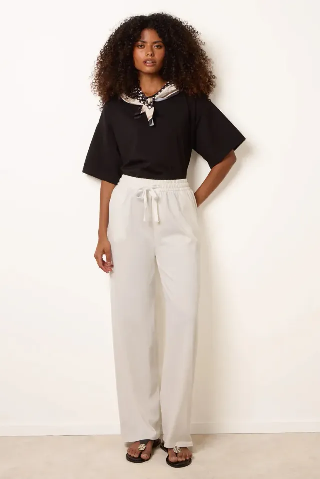 Blue Vanilla Elastic Waist pantaloni donna bianchi flare