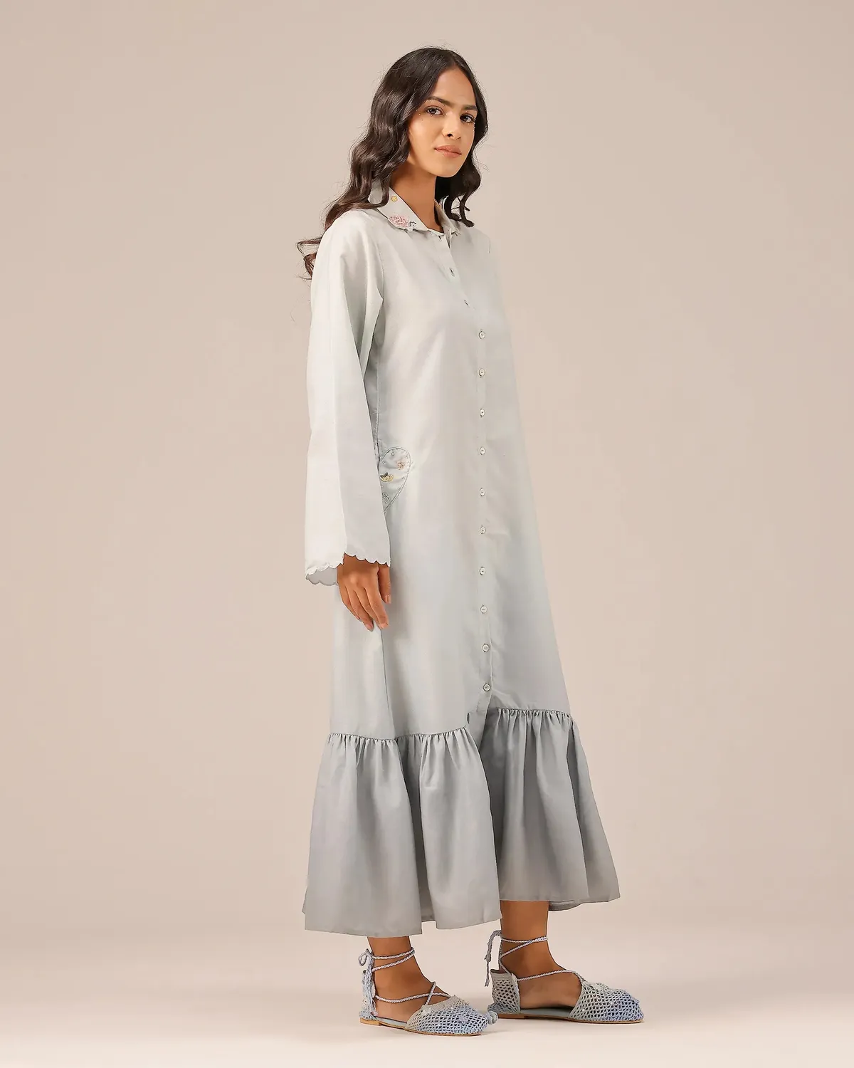 Our Dve Seafoam abito donna grigio lino