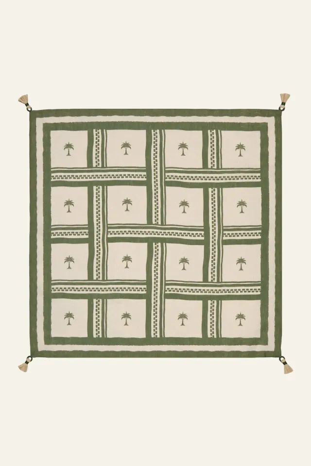 Johanna Ortiz West Woven tovaglioli lino verde set 4