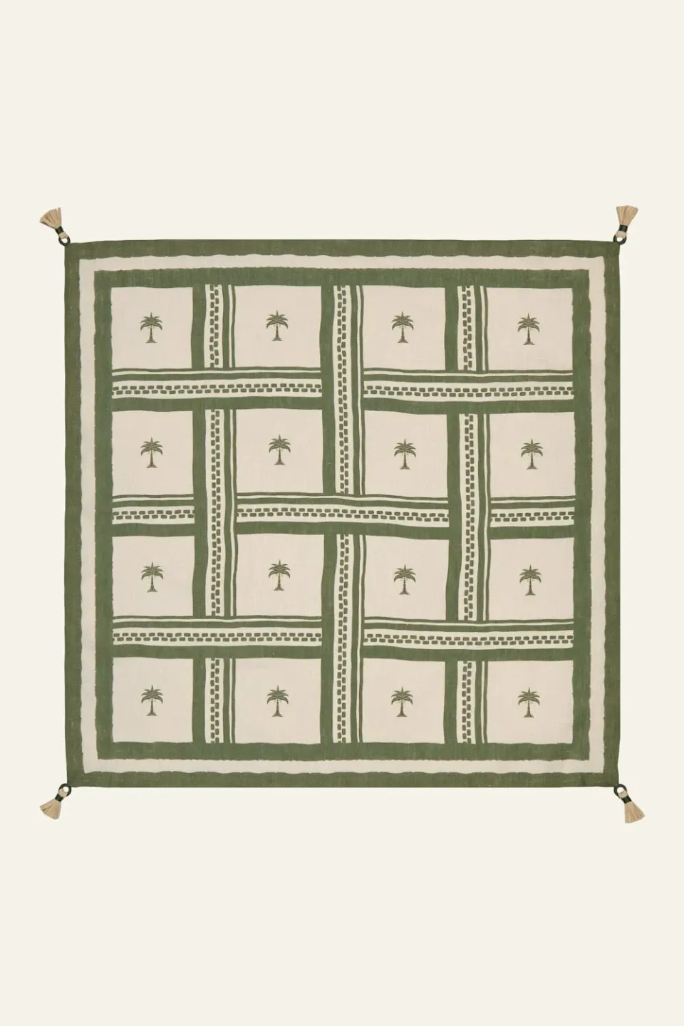 Johanna Ortiz West Woven tovaglioli lino verde set 4