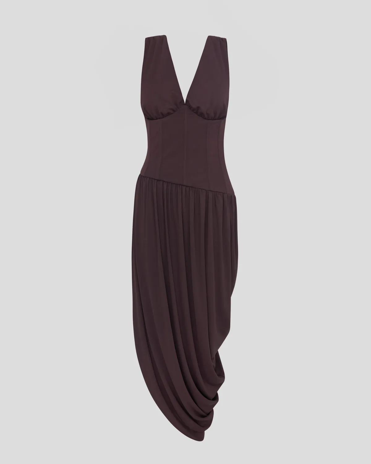 Violante Nessi Fila Abito Bustier Marrone Jersey