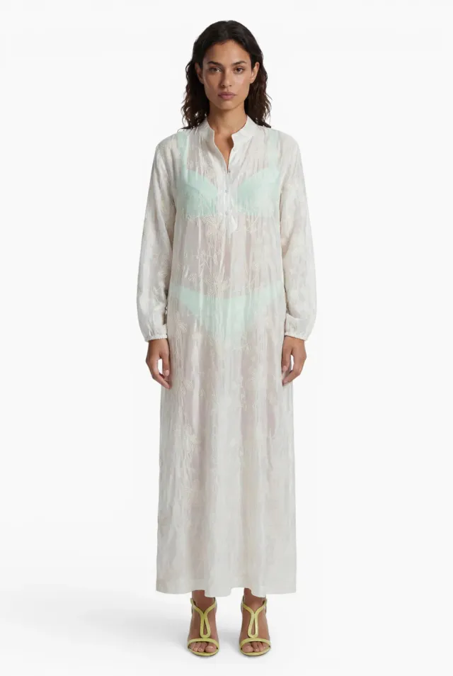 Ana Alcazar Dorenao caftano maxi bianco lyocell