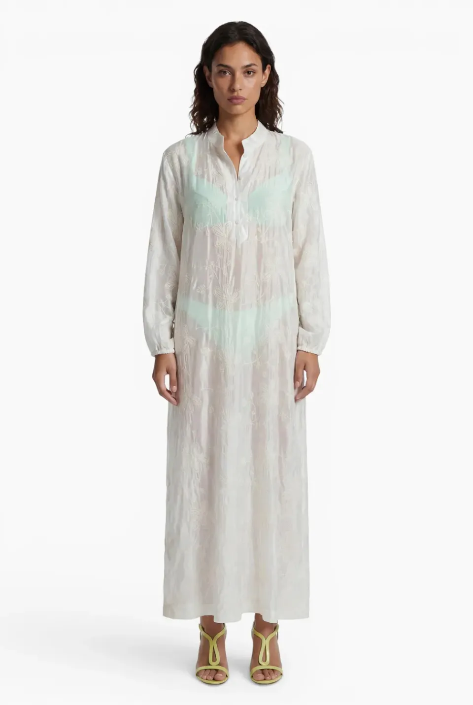 Ana Alcazar Dorenao caftano maxi bianco lyocell