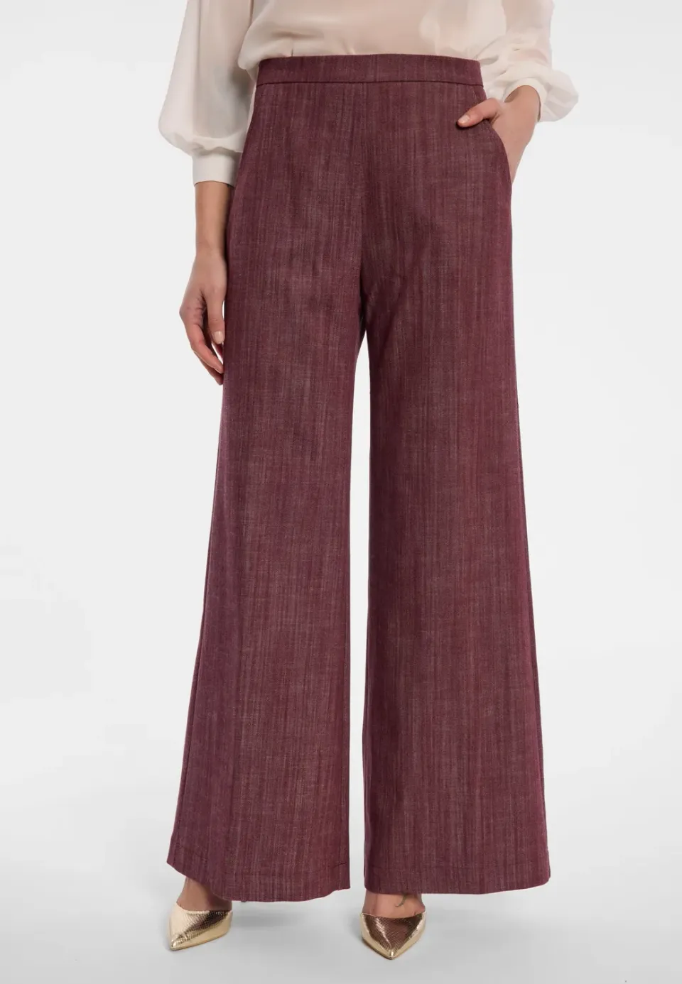 Ana Alcazar Enloira jeans wide leg bordeaux denim elasticizzato