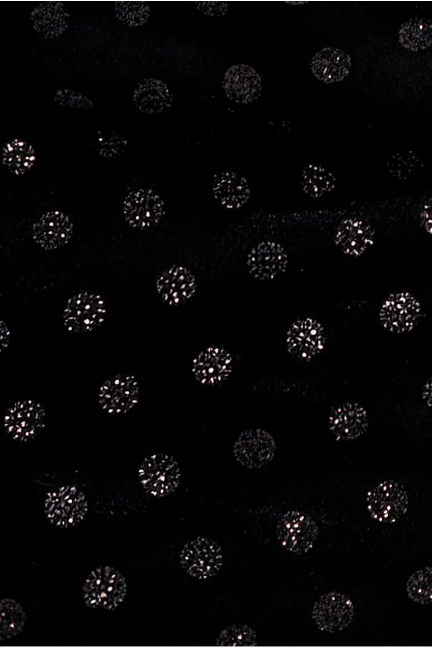 Goddiva Glitter Velvet Cowl abito midi nero