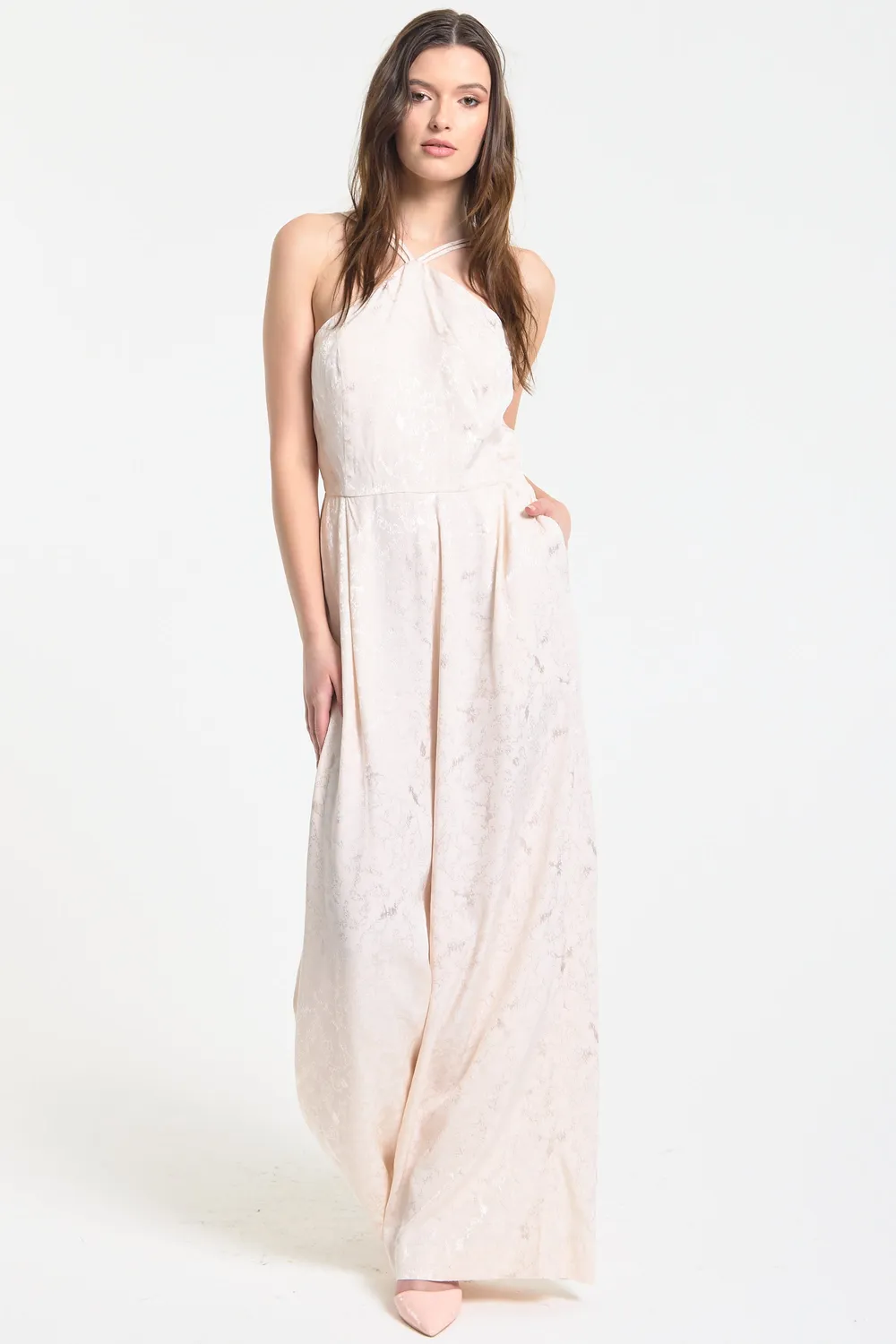Liquorish tuta champagne jacquard gamba larga crema