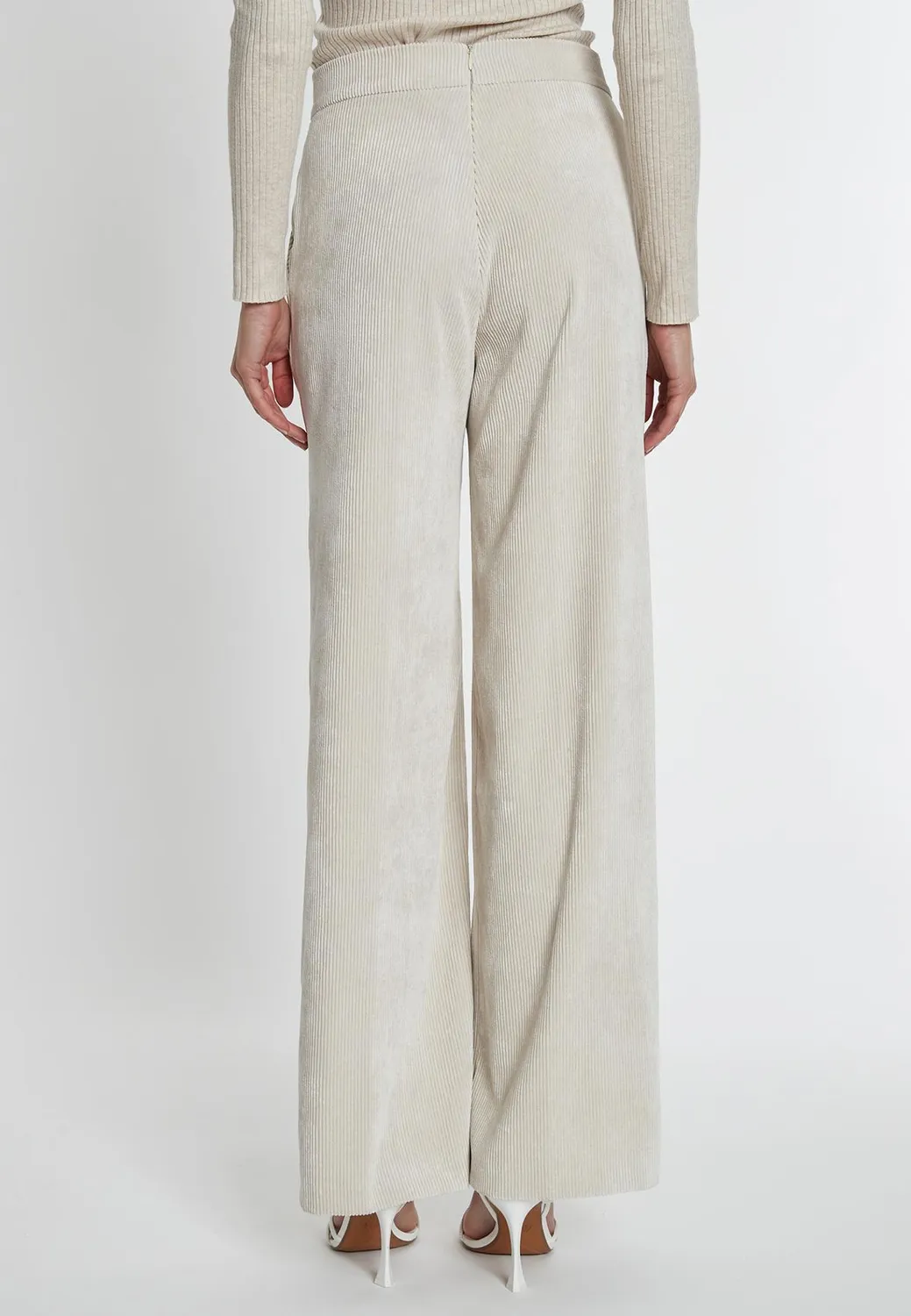 Ana Alcazar Sasky pantaloni velluto panna palazzo