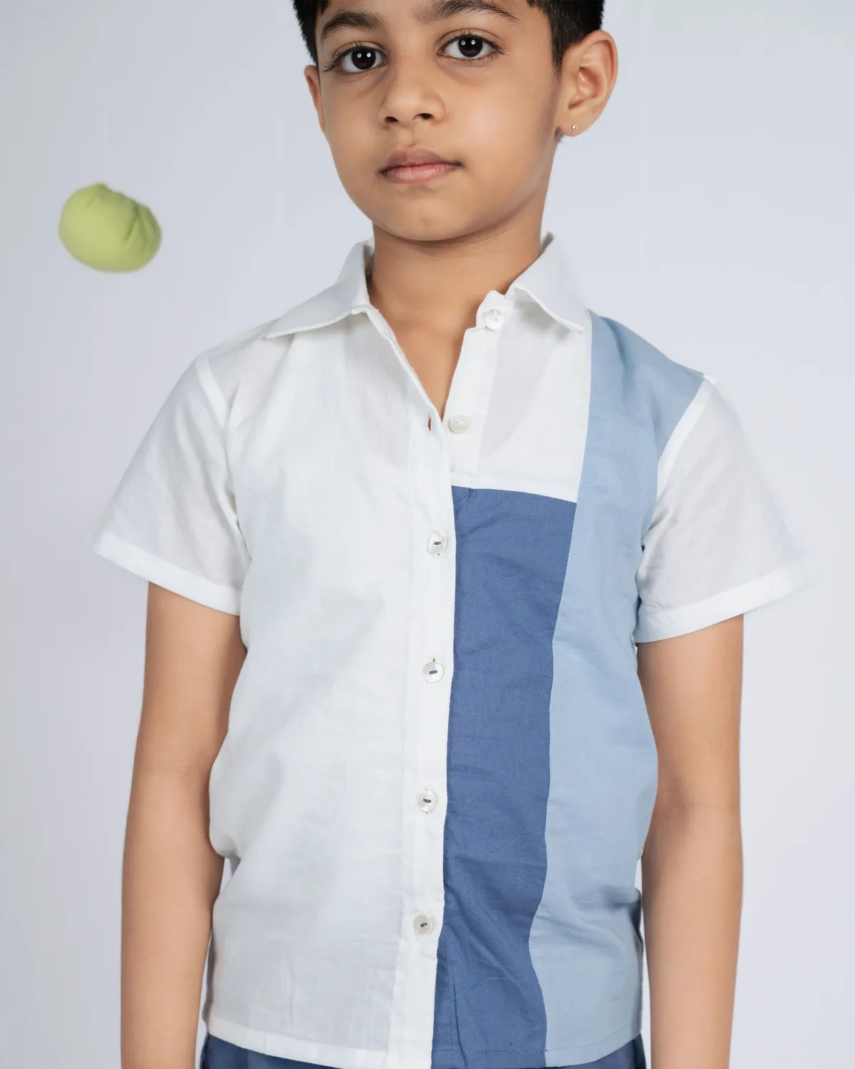 Our Dve Urban Boy camicia bambino bianco blu cotone
