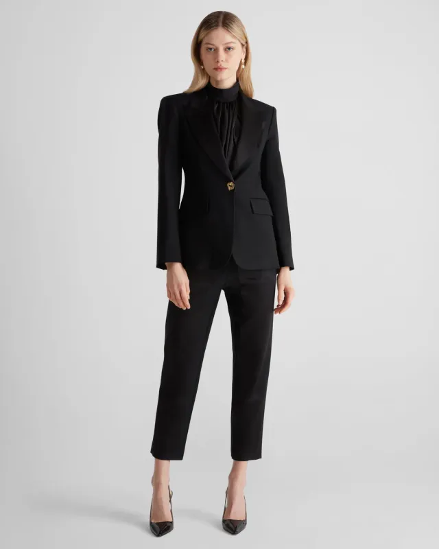 Violante Nessi Uccellini blazer nero lana e seta