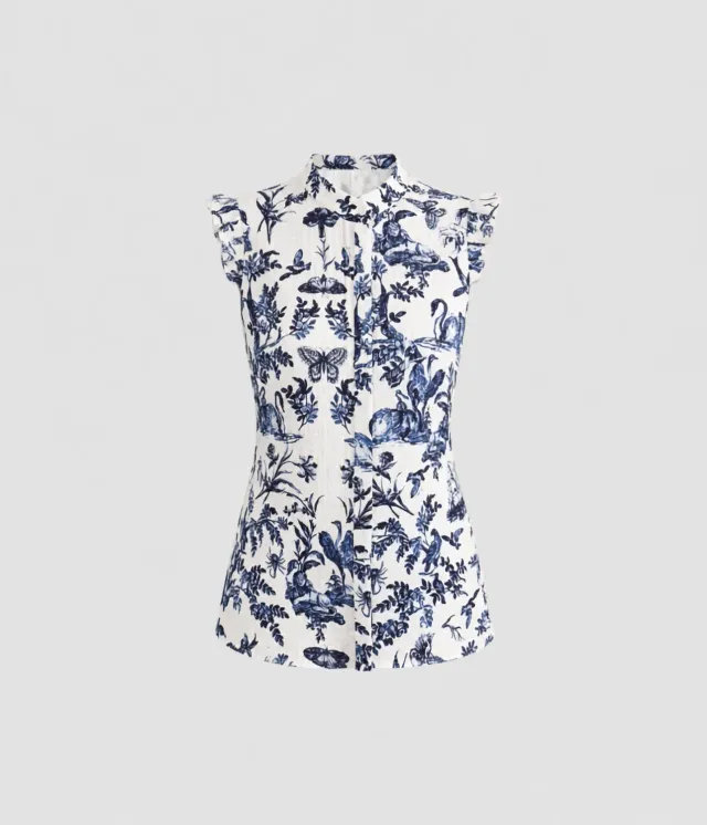 Erdem Jacquard camicia smanicata fantasia beige