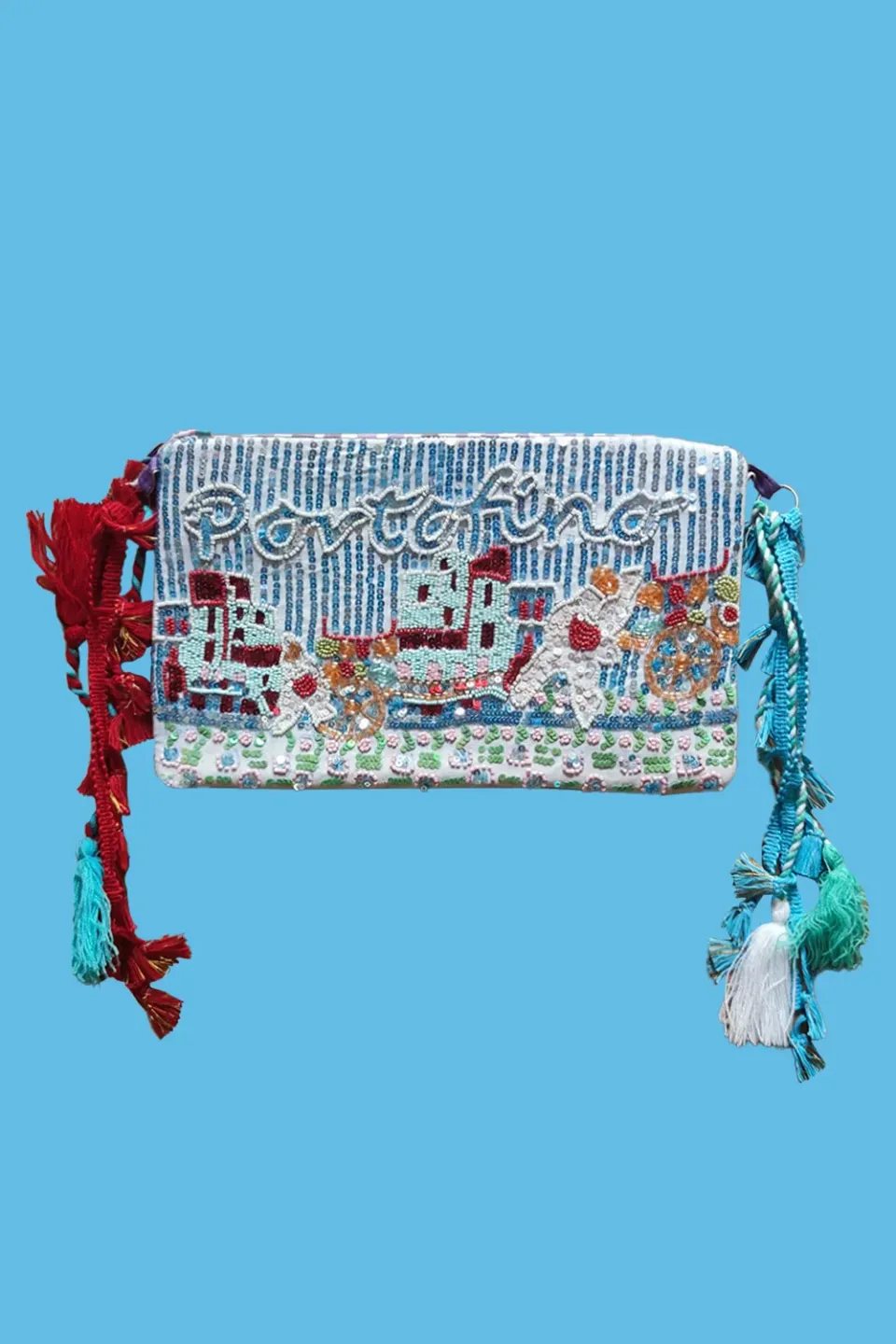 Antica Sartoria Napoli DV1704 pochette turchese in cotone