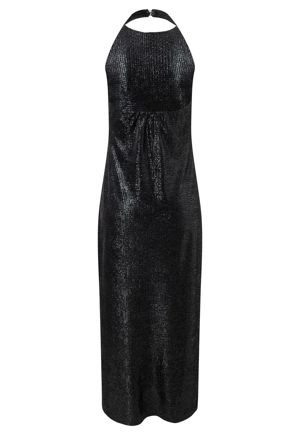 Ana Alcazar Tajali abito maxi paillettes con spacco