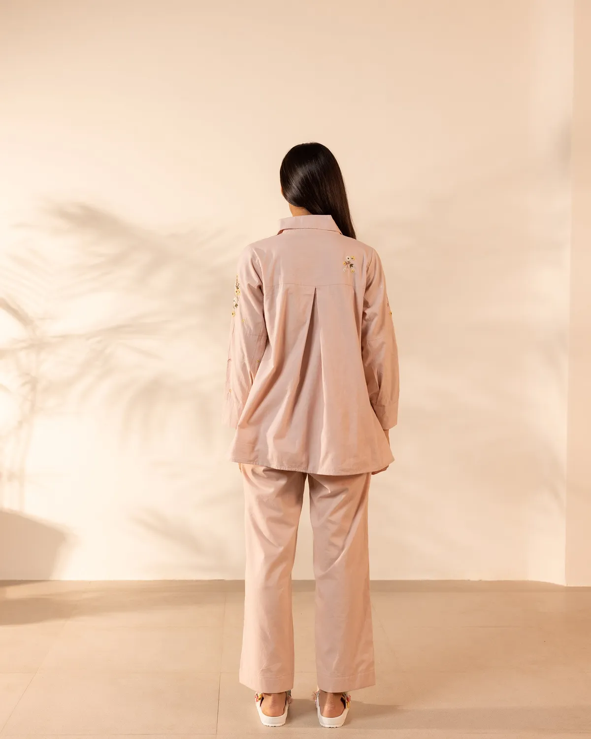 Our Dve Apricot pantaloni rosa cotone dritti