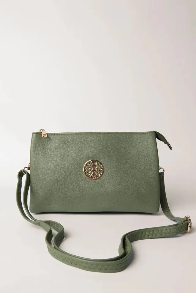 Blue Vanilla Clutch pochette kaki con tracolla