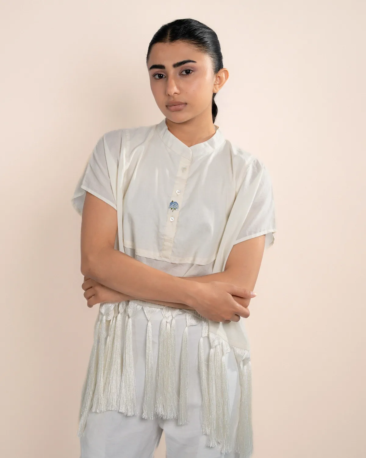 Our Dve Tofu top beige cotone taglia unica