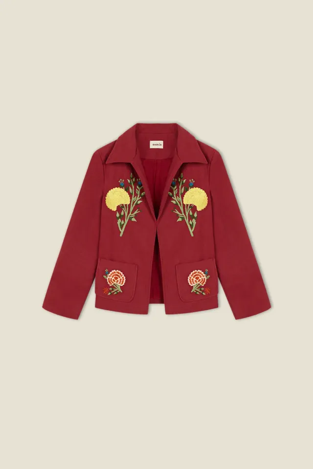 Dahlia Western Jacket giacca ricamata floreale
