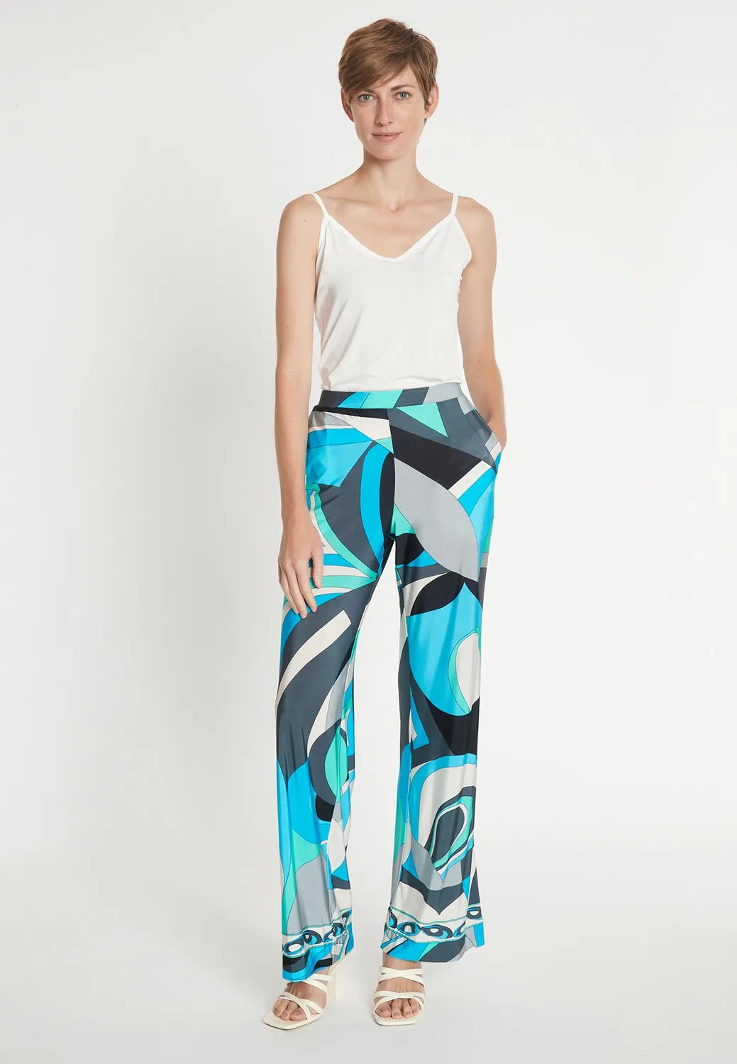 Ana Alcazar Lotti pantaloni fantasia retrò blu