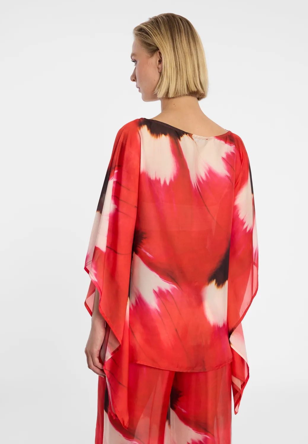 Ana Alcazar Dryah Top in Chiffon Fantasia Rossa