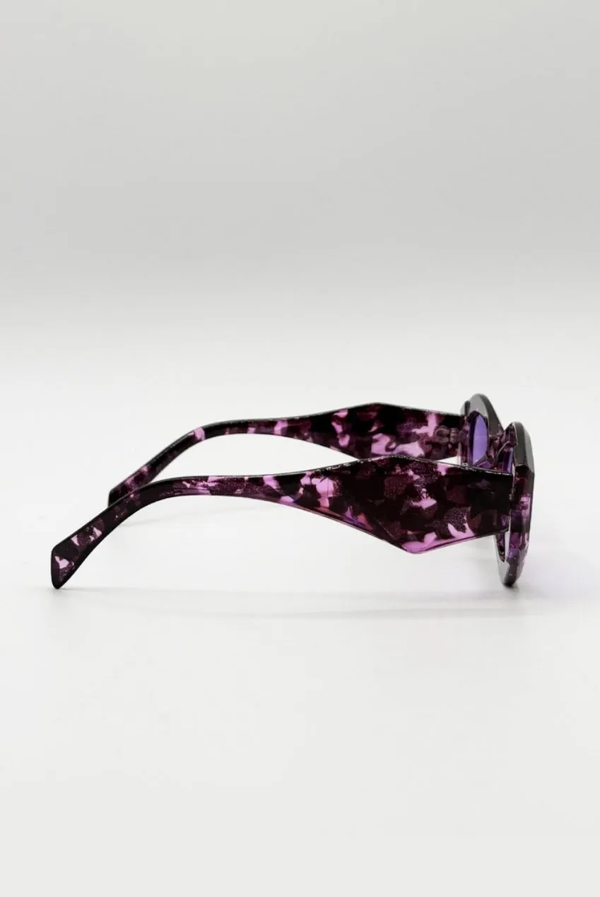 SVNX Retro Polygonal Cat-Eye occhiali viola