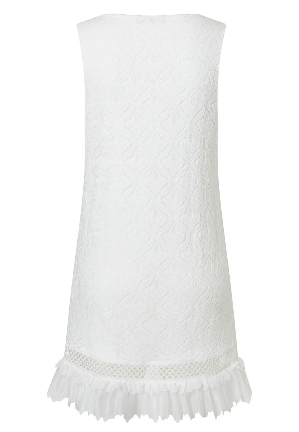 Ana Alcazar Zala abito pizzo bianco corto svasato
