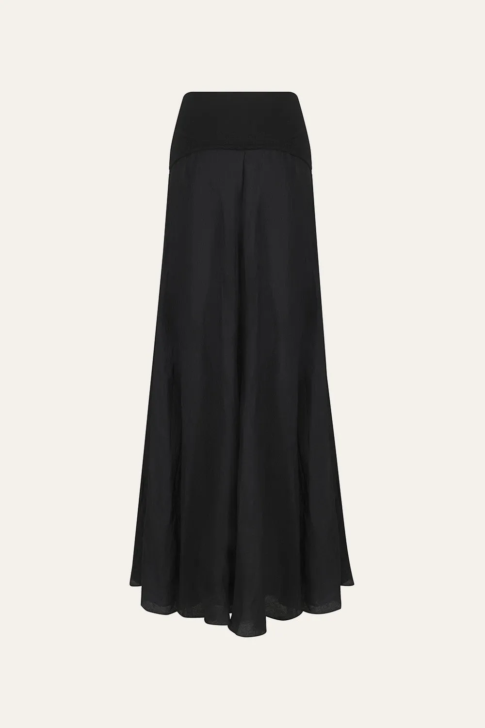 Johanna Ortiz Light And Sound Skirt gonna lino nera