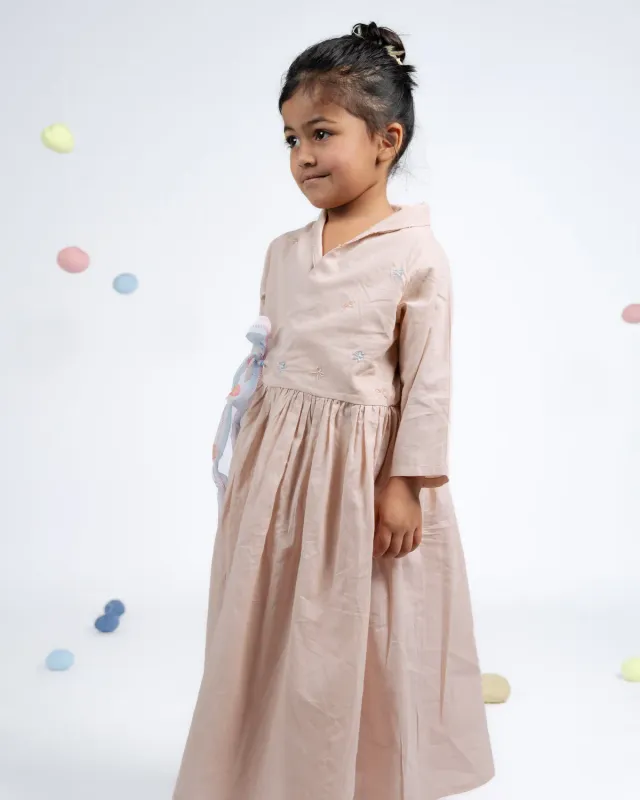 Our Dve Bella abito bambina rosa flamingo cotone