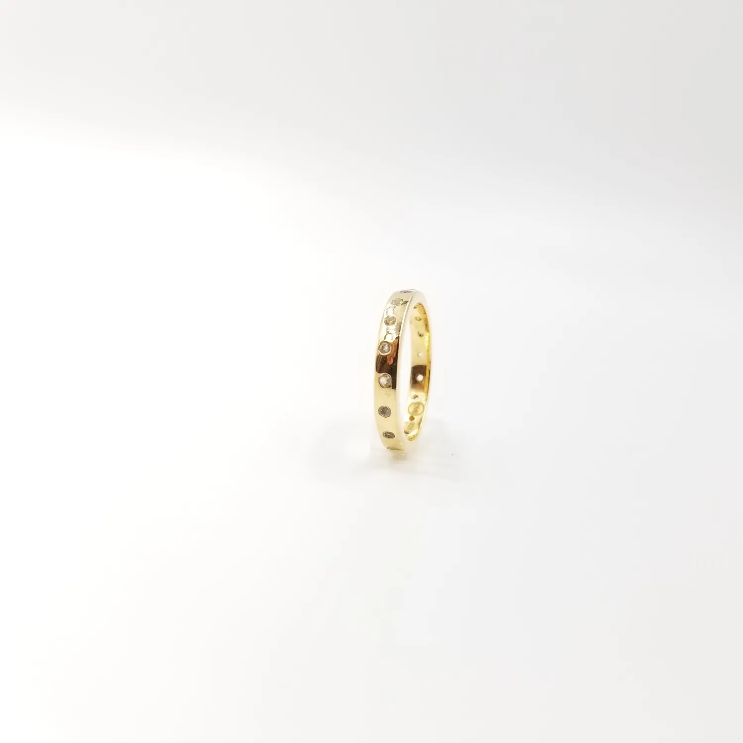 Our Dve Pinion Ring anello oro zircone