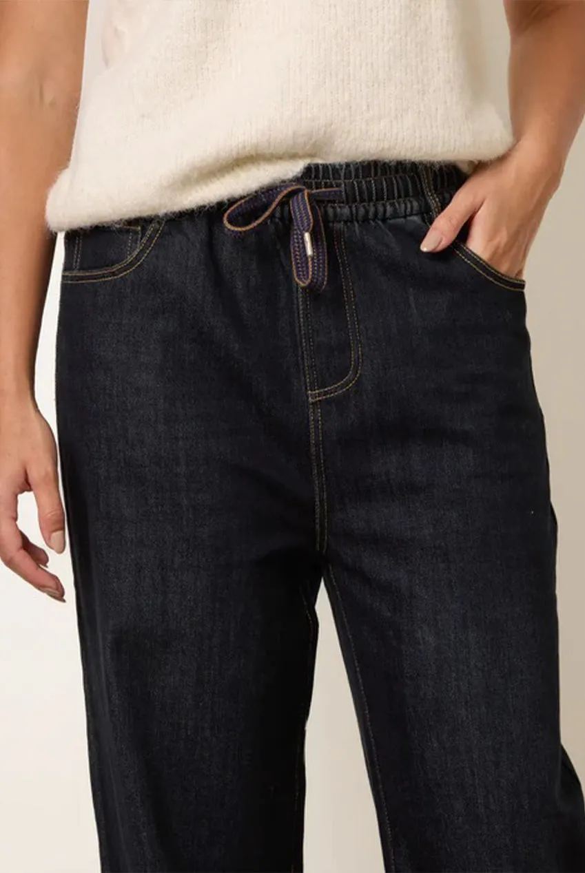 Blue Vanilla Tie Waist jeans elasticizzati indigo