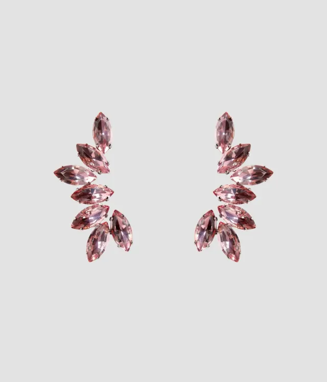 Erdem Crystal Earrings orecchini cristalli rosa ottone