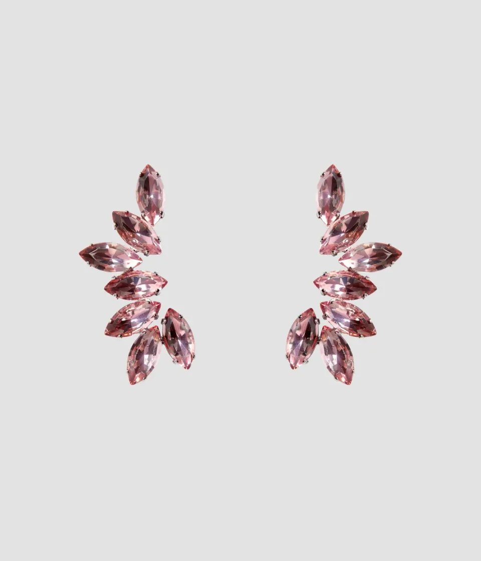 Erdem Crystal Earrings orecchini cristalli rosa ottone