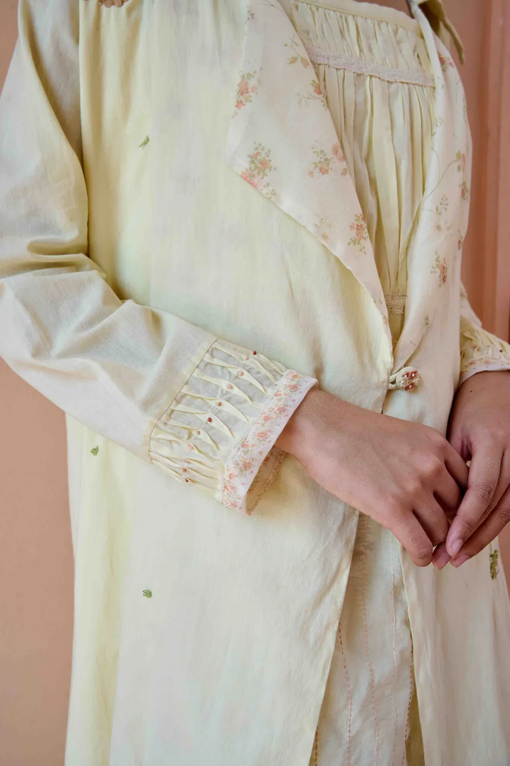Our Dve Clara abito e giacca Yellow cotone regular fit