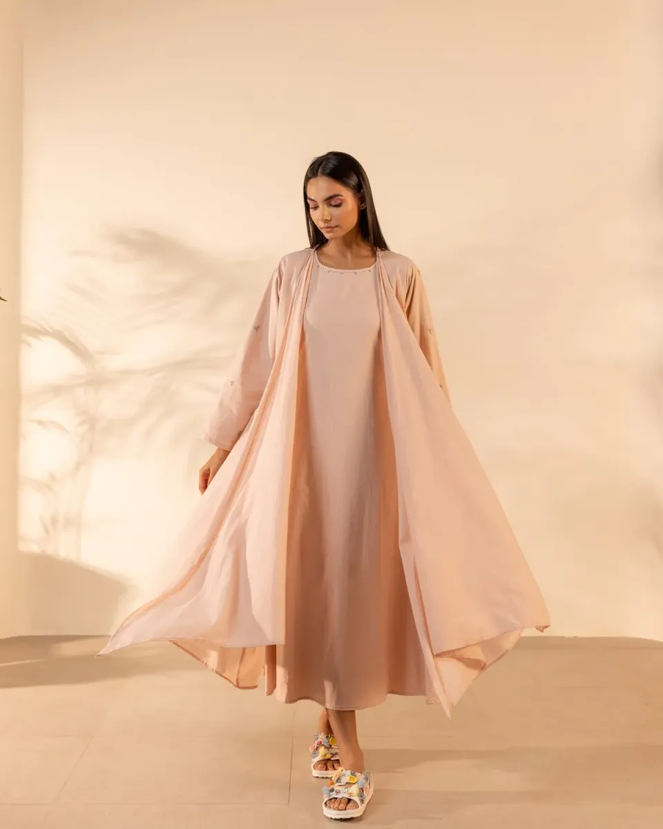 Our Dve Saffron Sky shrug rosa cotone