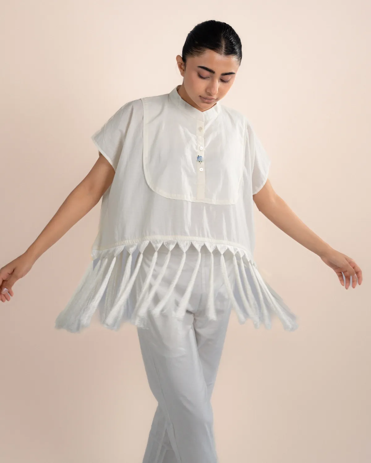 Our Dve Tofu top beige cotone taglia unica