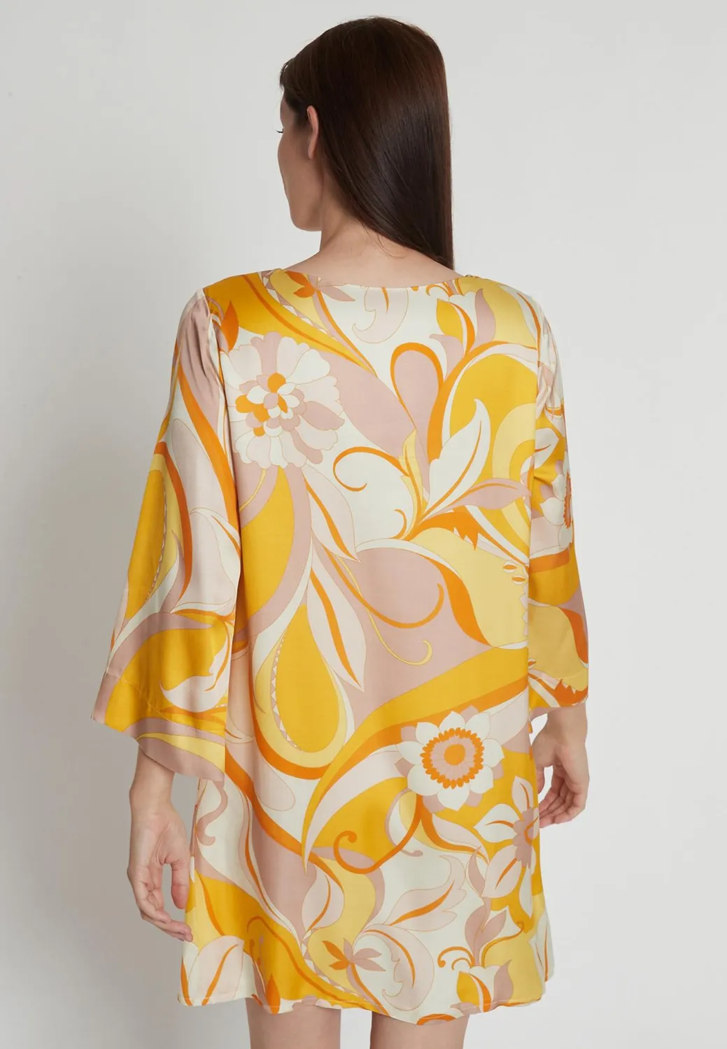 Ana Alcazar Redora tunica floreale bianco giallo