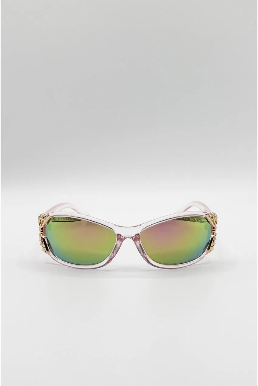 SVNX Butterfly occhiali sole rosa avvolgenti