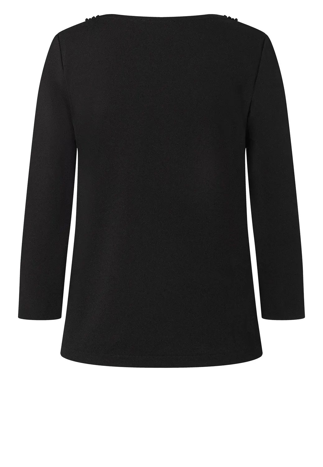 Ana Alcazar Engolia top nero collo barca perle elegante