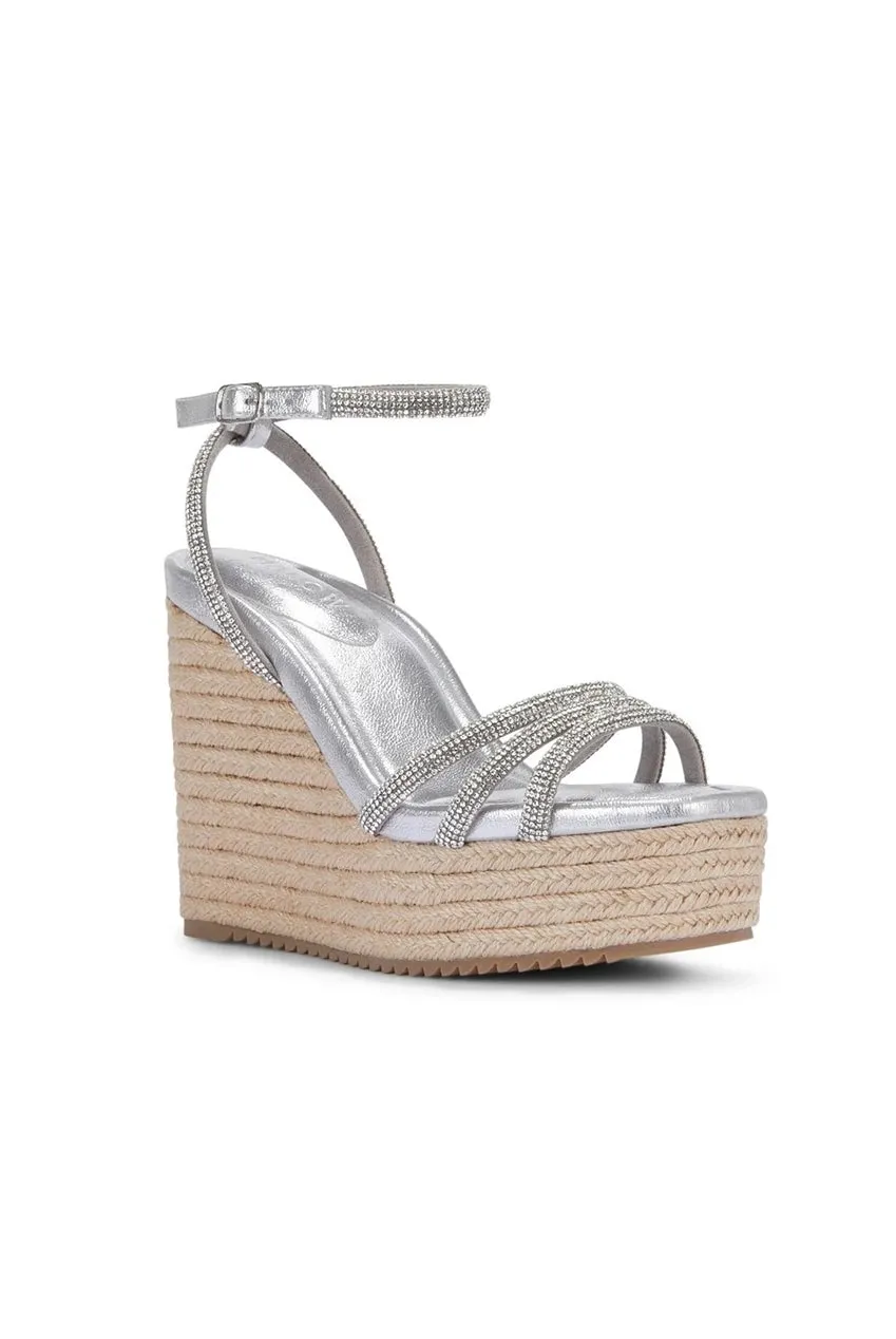 Malow London Ava sandali zeppa neri 38 plateau espadrillas