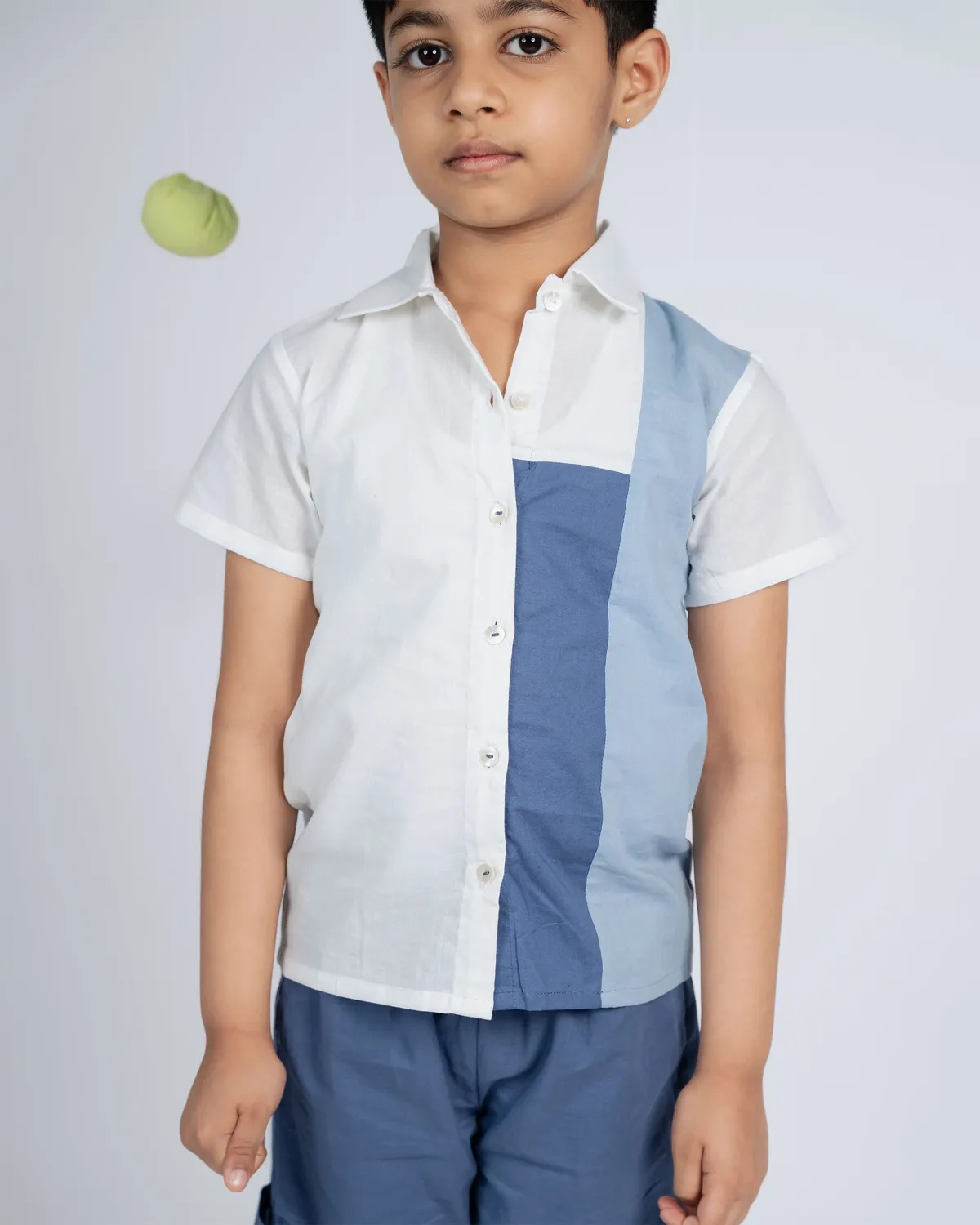 Our Dve Urban Boy completo bambino camicia pantalone blu cotone