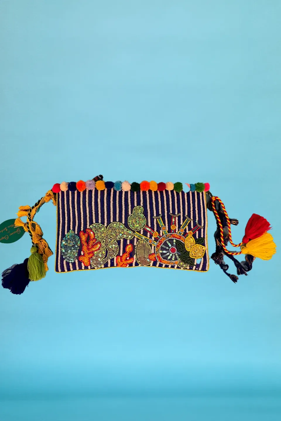 Antica Sartoria DV702 pochette clutch donna celeste cotone