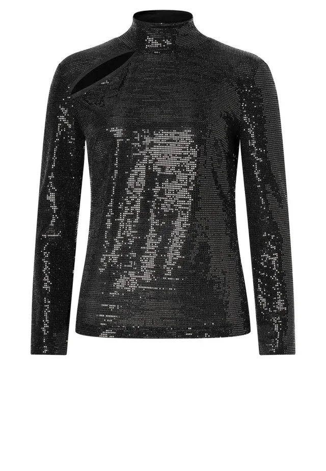 Ana Alcazar Night-Out Ofiby top paillettes nero