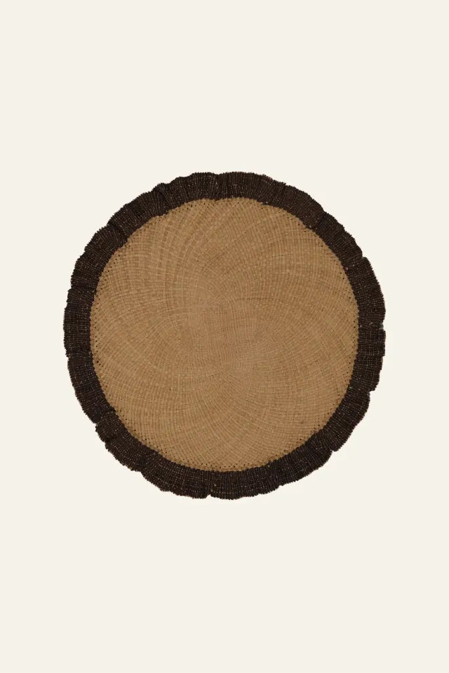 Johanna Ortiz Orpua tovagliette rotonde iraca set 2 mocca