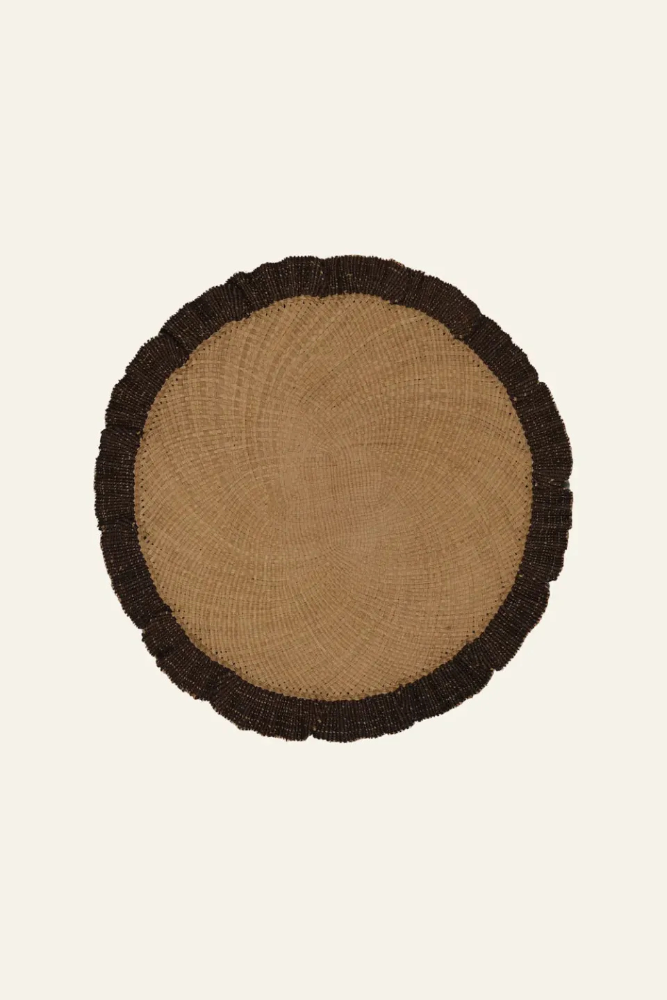 Johanna Ortiz Orpua tovagliette rotonde iraca set 2 mocca