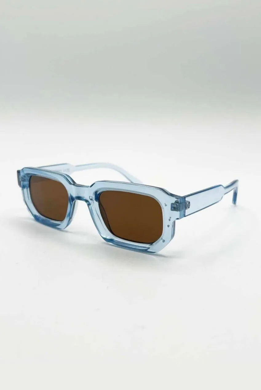SVNX Retro Square occhiali sole blu taglia unica