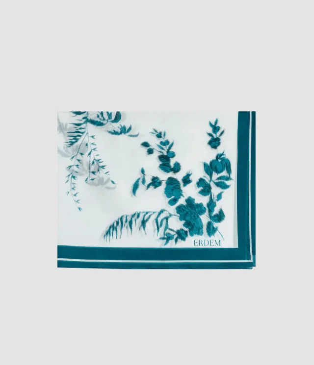 Erdem Botanical Print pareo bianco fantasia