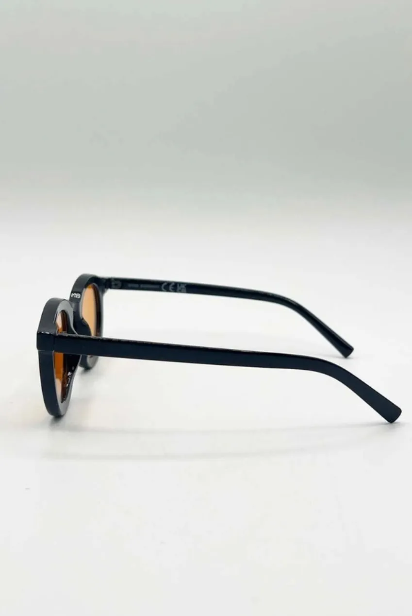 SVNX Bold Rounded occhiali da sole nero arancione UV400