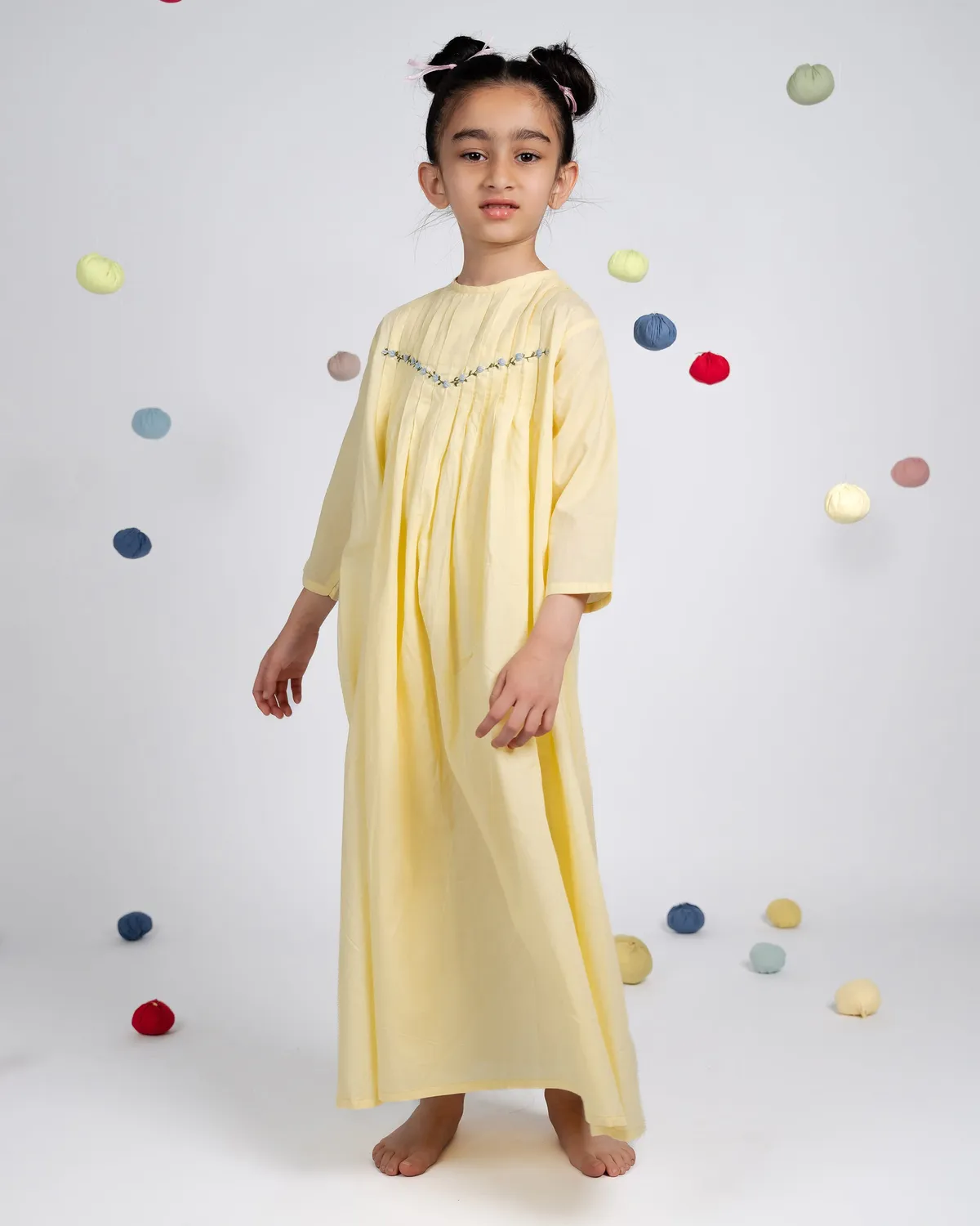Our Dve Sunny abito bimba giallo cotone
