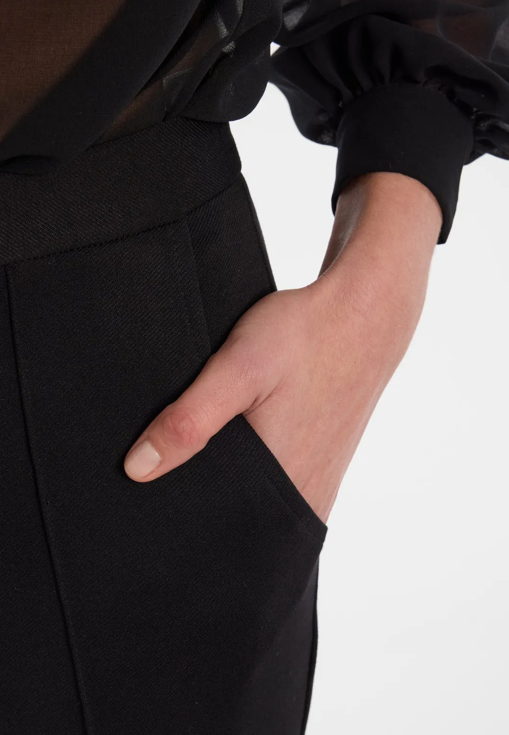 Ana Alcazar Enlyve pantaloni cigarette vita alta neri